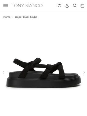Tony Bianco Jasper Scuba Black Knot-Strap Platform Sandal Size 9.5